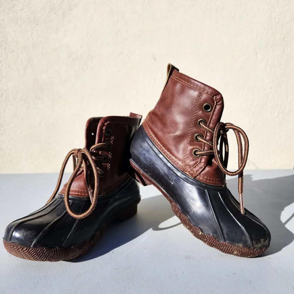 Kids Brown and Black Duck Boots - Size 13